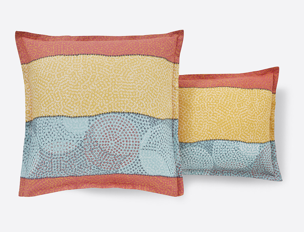 Taie d'oreiller percale imprimé réversible Couleurs Sahara