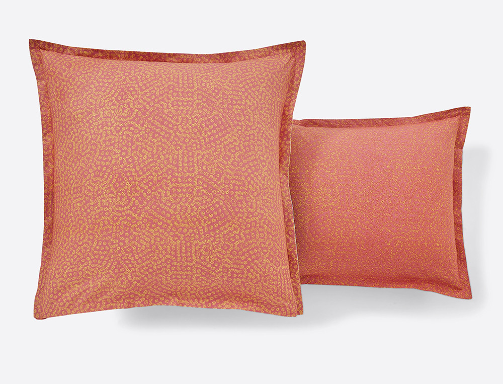 Taie d'oreiller percale imprimé réversible Couleurs Sahara