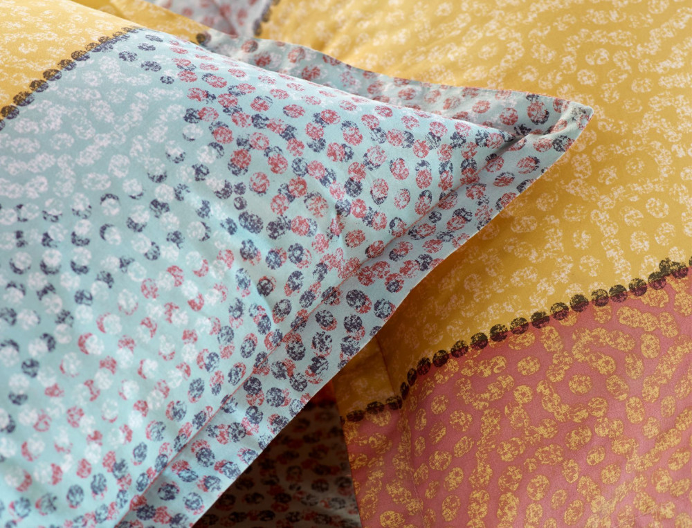 Taie d'oreiller percale imprimé réversible Couleurs Sahara