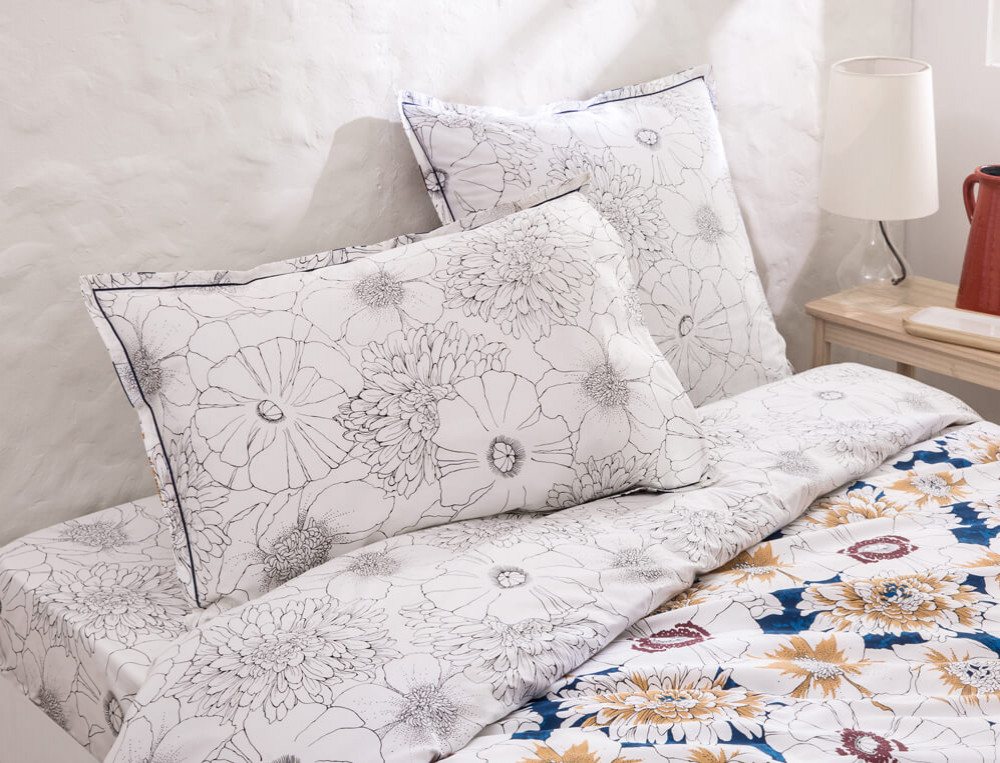 Taie d'oreiller percale imprimé fleuri multicolore Fabuleuses