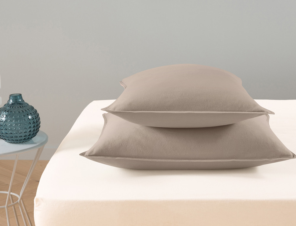 Taie d'oreiller Flanelle bicolore