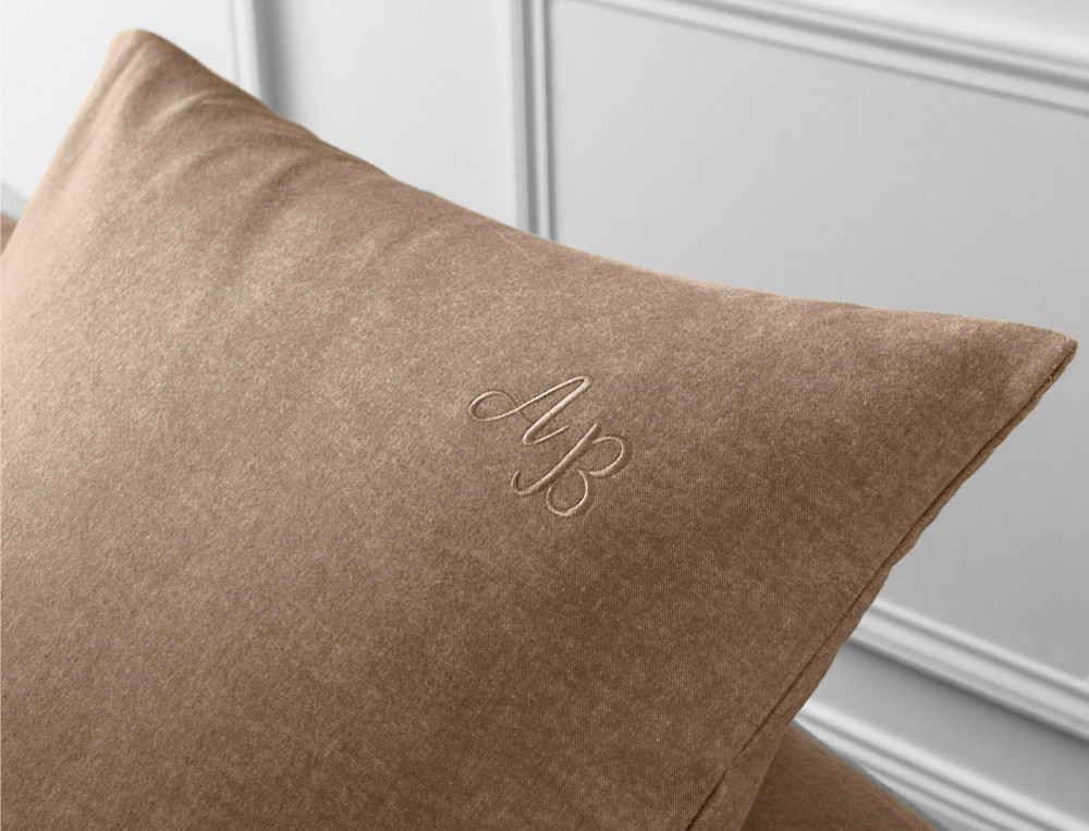 Taie d'oreiller 100% coton gratté Flanelle tissé-teint