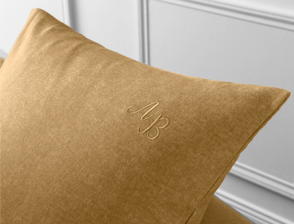 Taie d'oreiller 100% coton gratté Flanelle tissé-teint