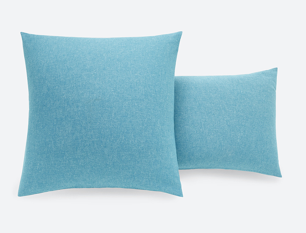 Taie d'oreiller 100% coton gratté Flanelle tissé-teint