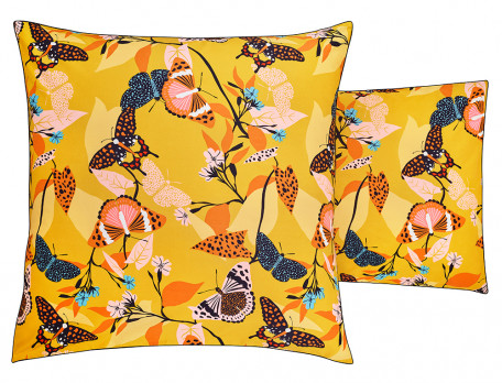Taie D'oreiller Chinoiserie – Bleu Et Blanc – Décor Nature – 45x45 Cm – Neuf