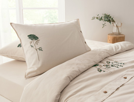 Taie d'oreiller fermeture zip Herbier