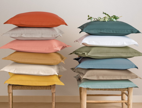 Taie d'oreiller unie Percale coton