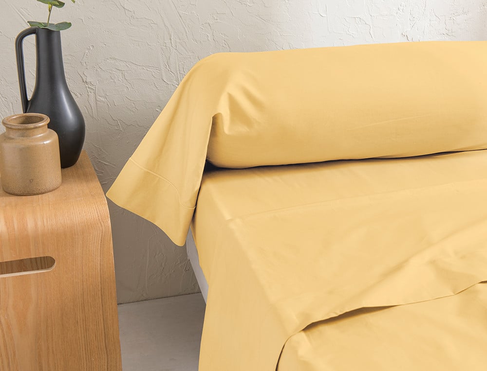 Taie de traversin en percale de coton blanc - Comptoir Textile