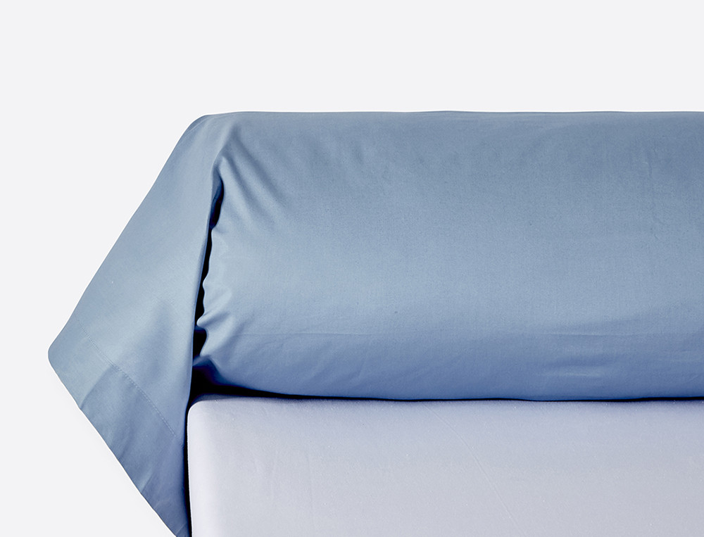 Taie de traversin percale bleue Trait de gourmandise