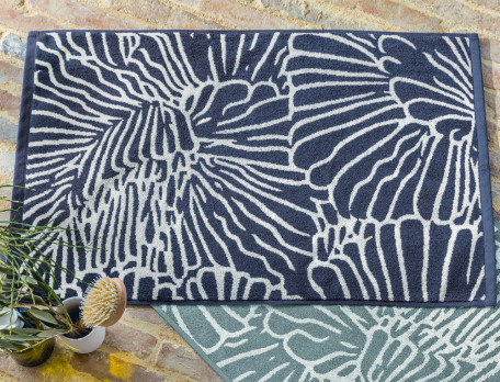Tapis de bain jacquard motif fleurs Entrée en matière