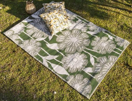 Teppich mit eingewebtem Blumenmotiv Sonnenanbeter