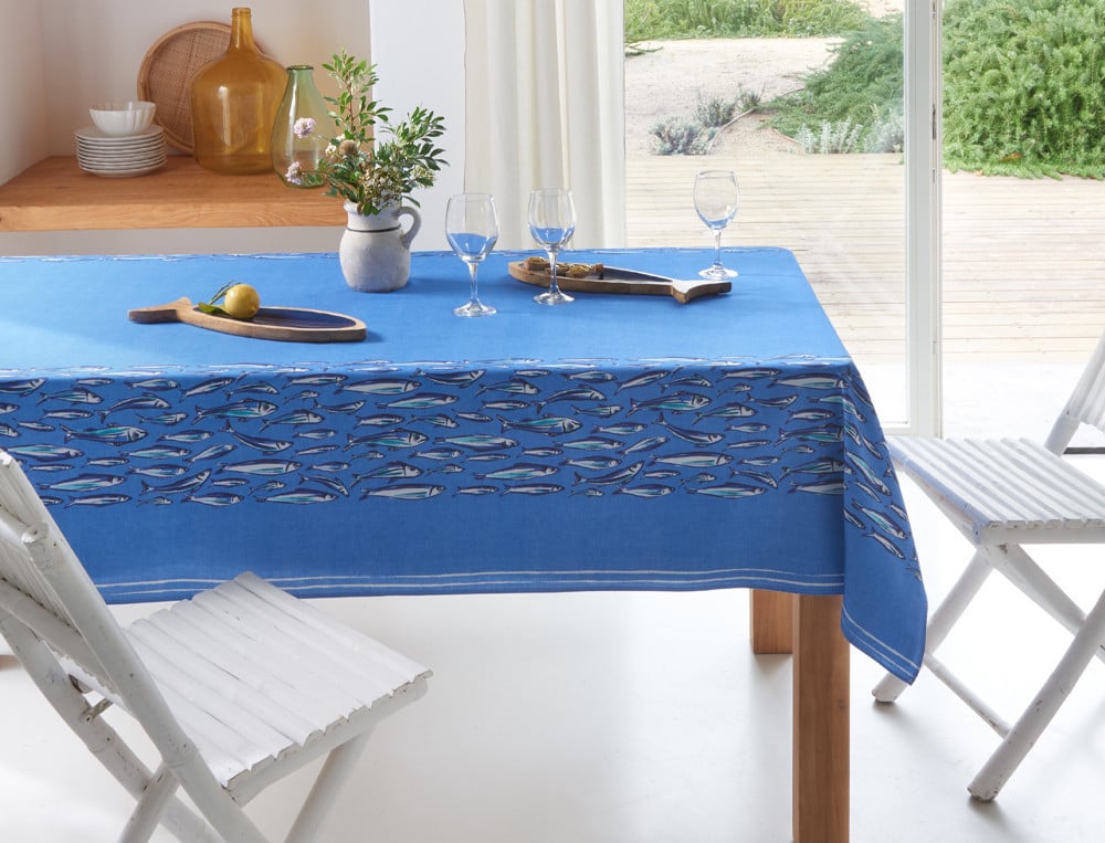 Tischdecke Fischparade mit Beschichtung
