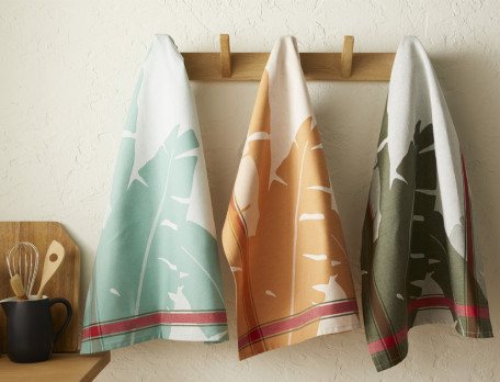 3 torchons Feuilles de bananier