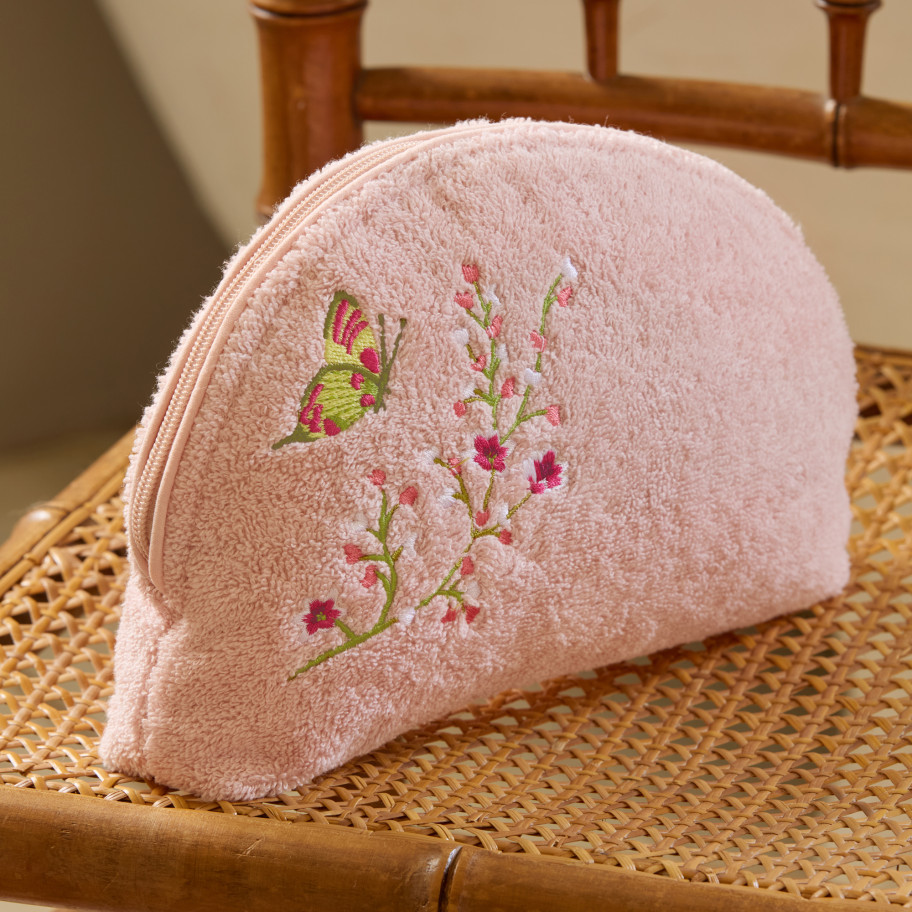 Trousse brodée Valse des papillons